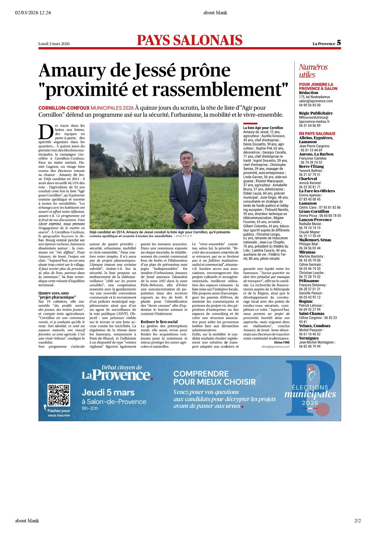 LA PROVENCE DU 2 MARS 2026